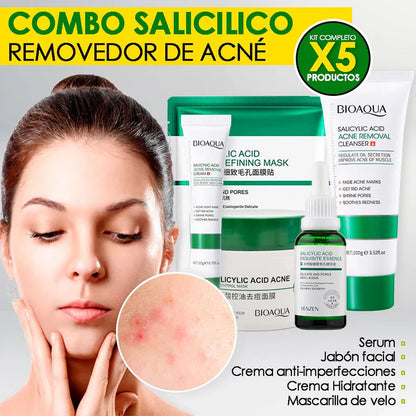 Kit/Combo x 5 Ácido Salicílico Anti-Acné | Tratamiento Facial Para El Acné - BIOAQUA
